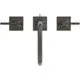 Waschtischarmatur in Magnetic Grey mit zwei Hebelgriffen von Ideal Standard, bestehend aus einer zentralen Auslaufstelle und zwei seitlichen Bedienungselementen.